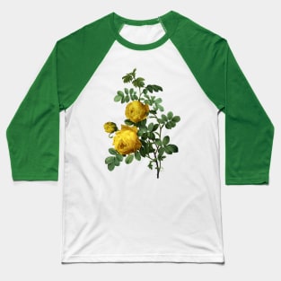 Vintage Yellow Roses Flowers Baseball T-Shirt